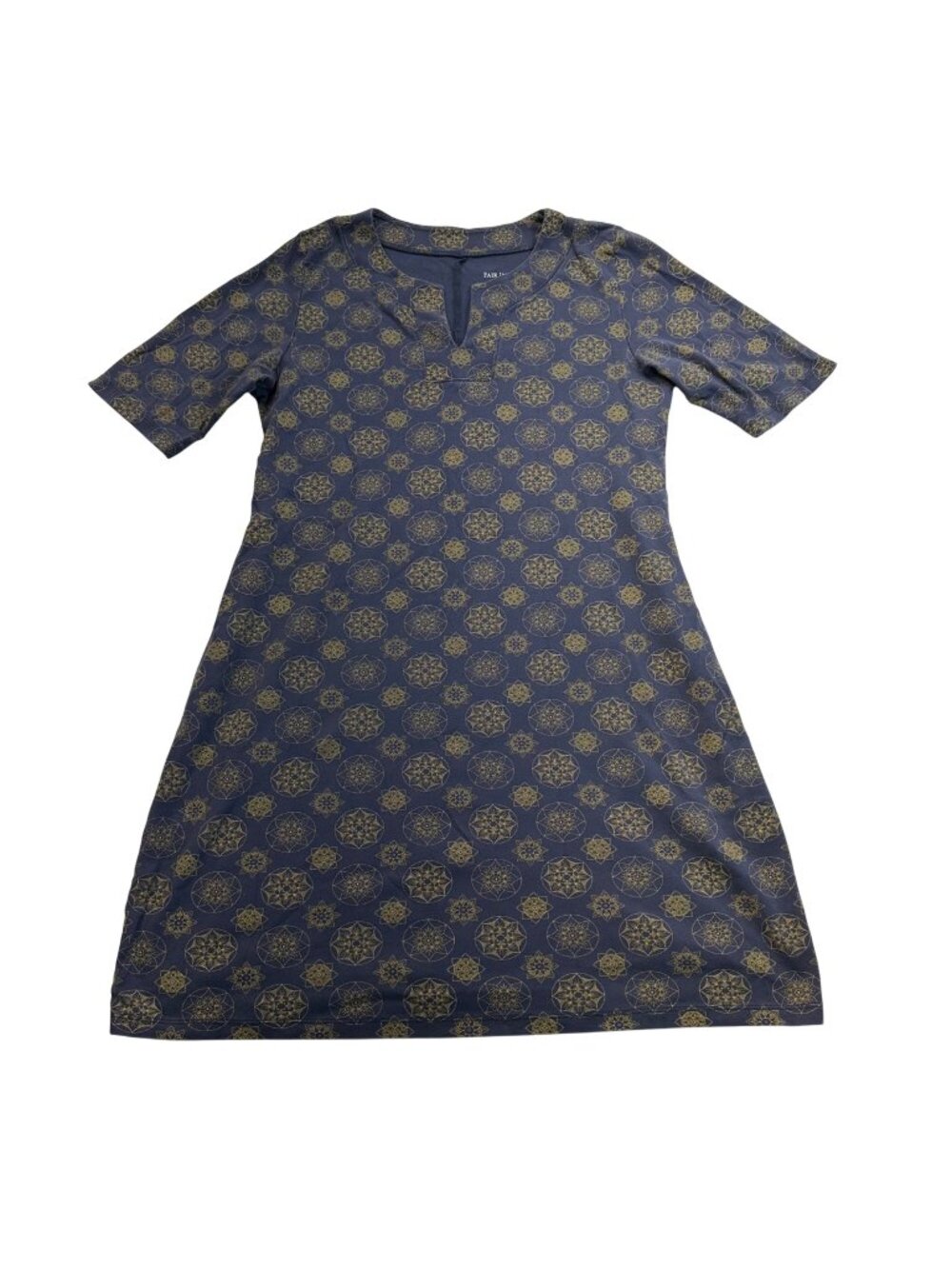 Fair Indigo Organic Pima Cotton Shift Dress Womens Size Large Layering Casual